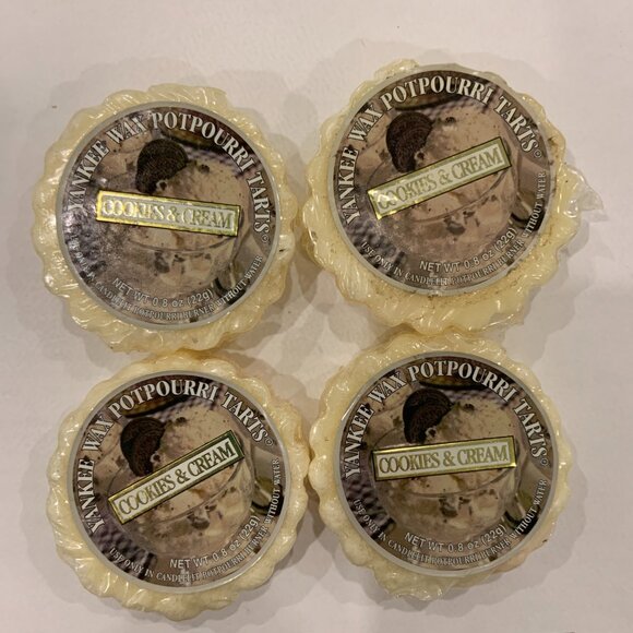 4 Yankee Candle Wax Tarts COOKIES & CREAM Rare and Retired Label - Picture 2 of 4